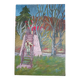 Huile sur toile - paysage avec personnage, style fauvisme, signée ROUYI 77