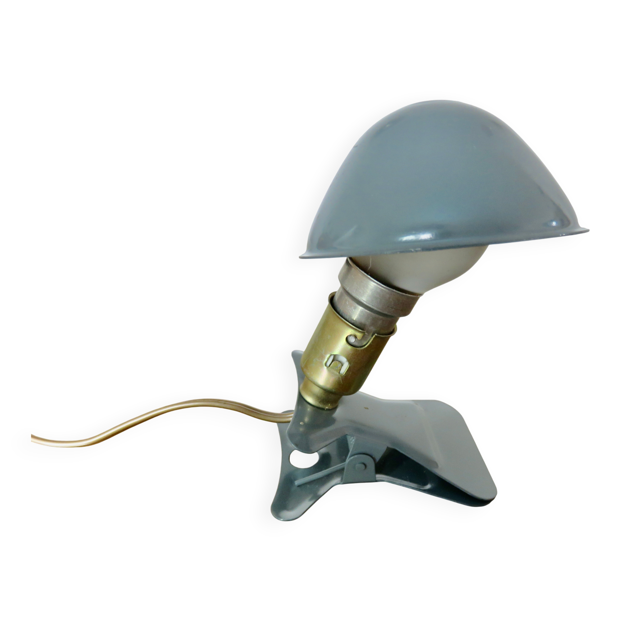 Clamp mushroom lamp, new from old stock, aluminium, 1970s.