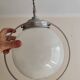 Suspension drop globe opaline white and metal structure