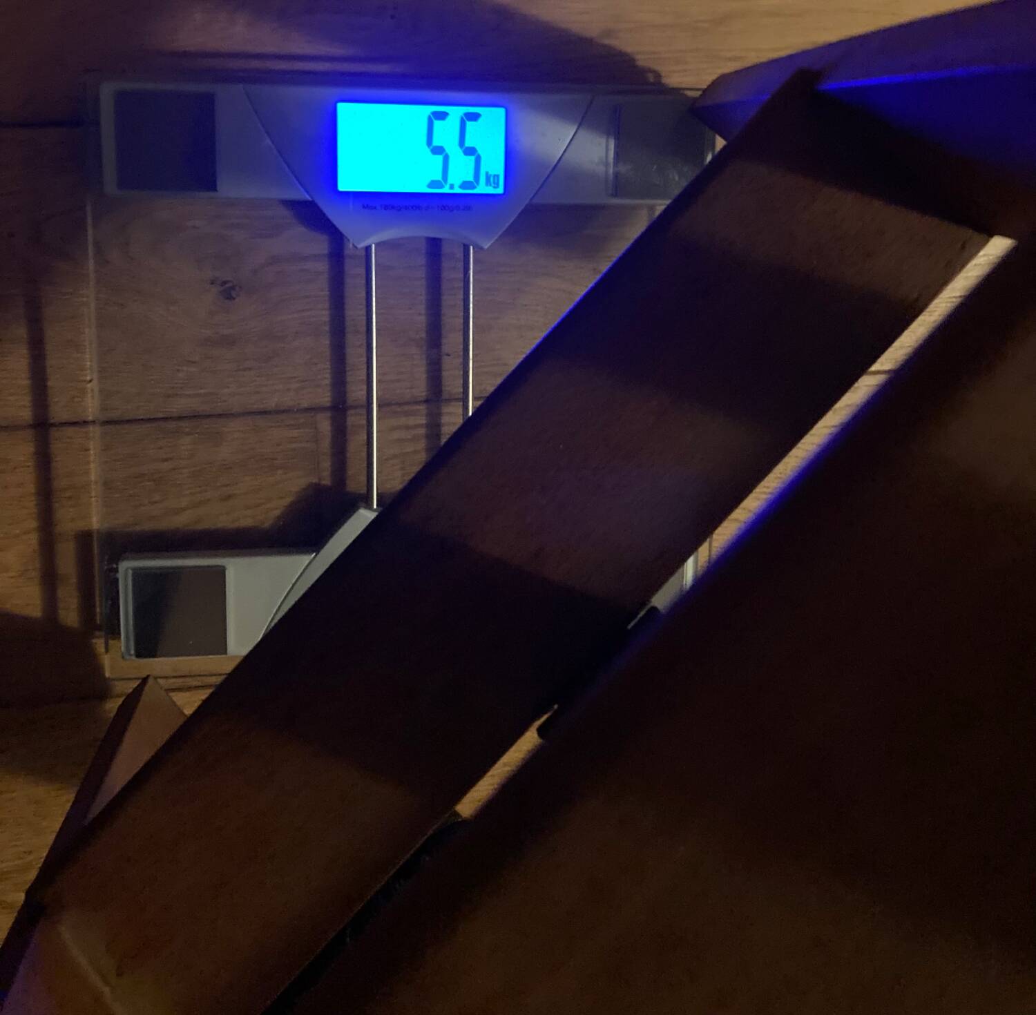 Solid wood stepladder with 4 levels, 20th century, mortise-tenon mountings