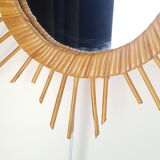 Miroir soleil rotin