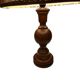 Vintage, large wooden base lamp with shade from around 1970.