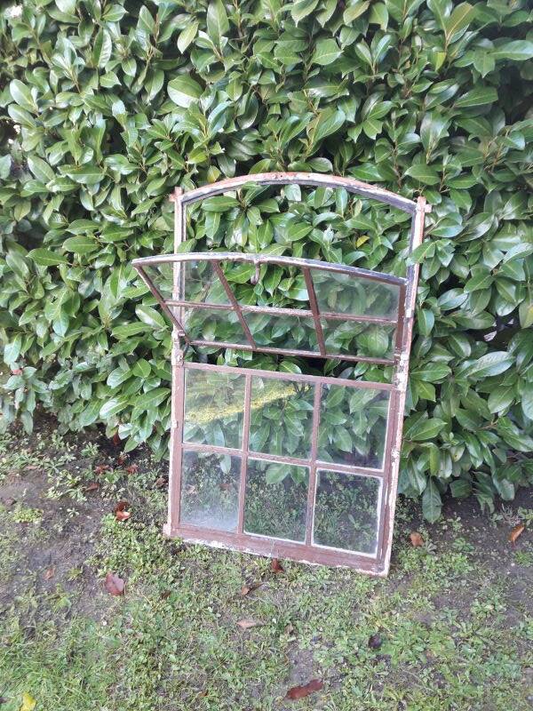 W84xH137.5 industrial curved metal glass frame window