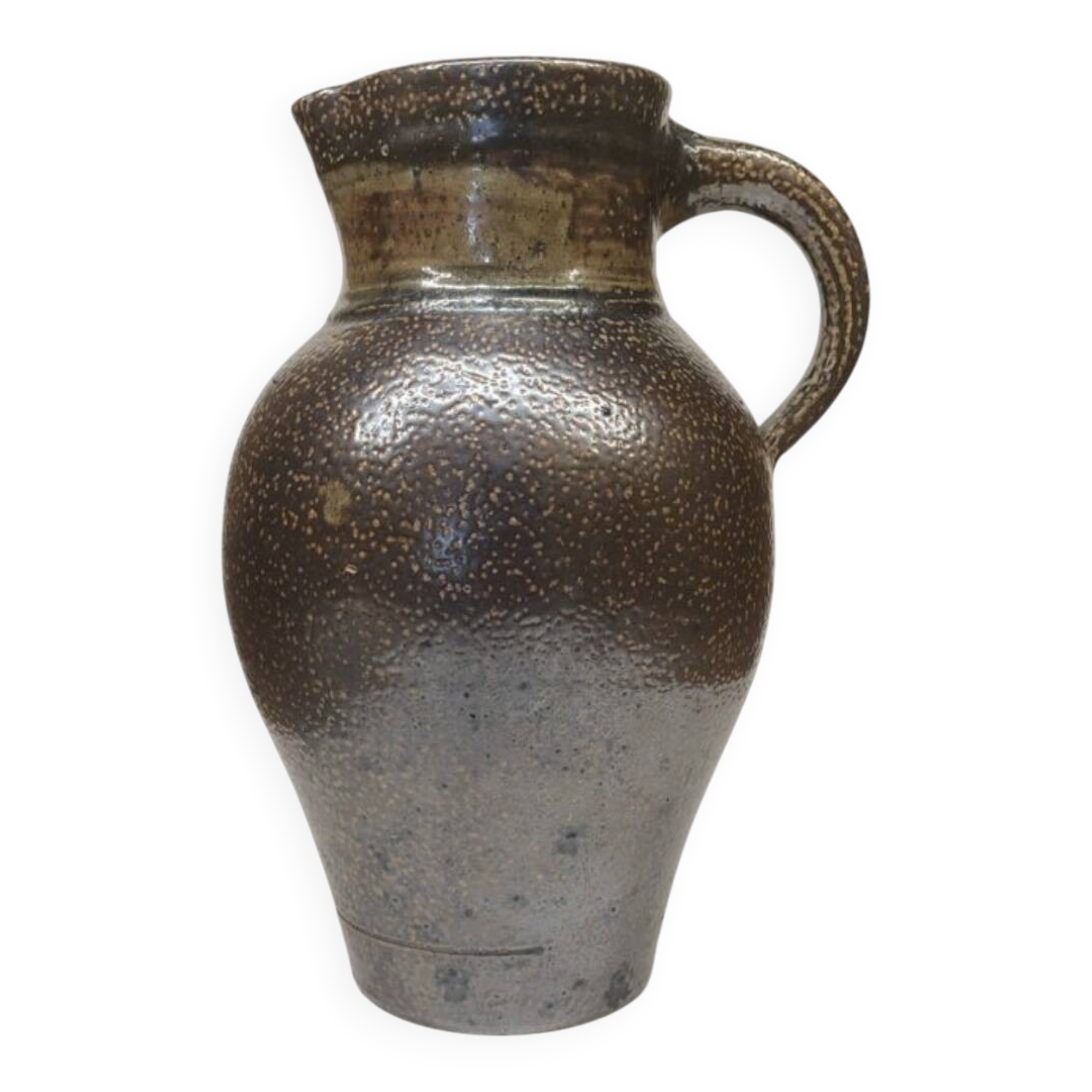 Metallic brown stoneware vase