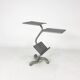 Table d'appoint postmoderne italienne en acier perforé, années 1980