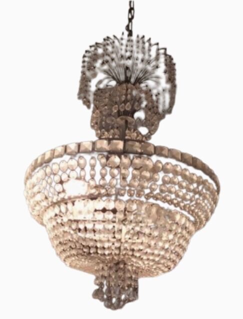 List in crystal and bronze of the 20s, balloon crystal chandelier