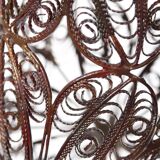 Conical pendant light in copper filigree - Belgian creation