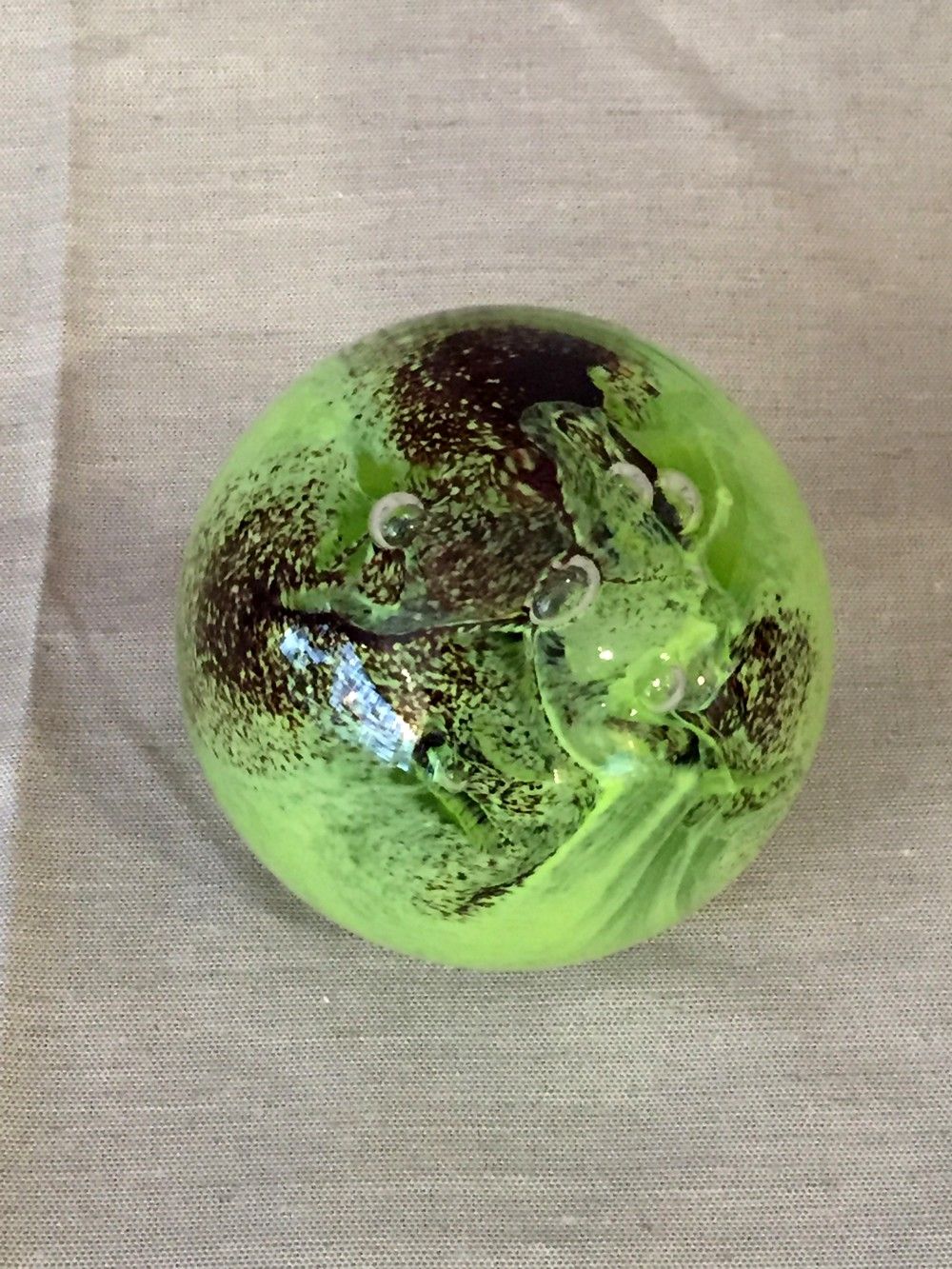 Sulfure vert et marron verrerie d'art de toul