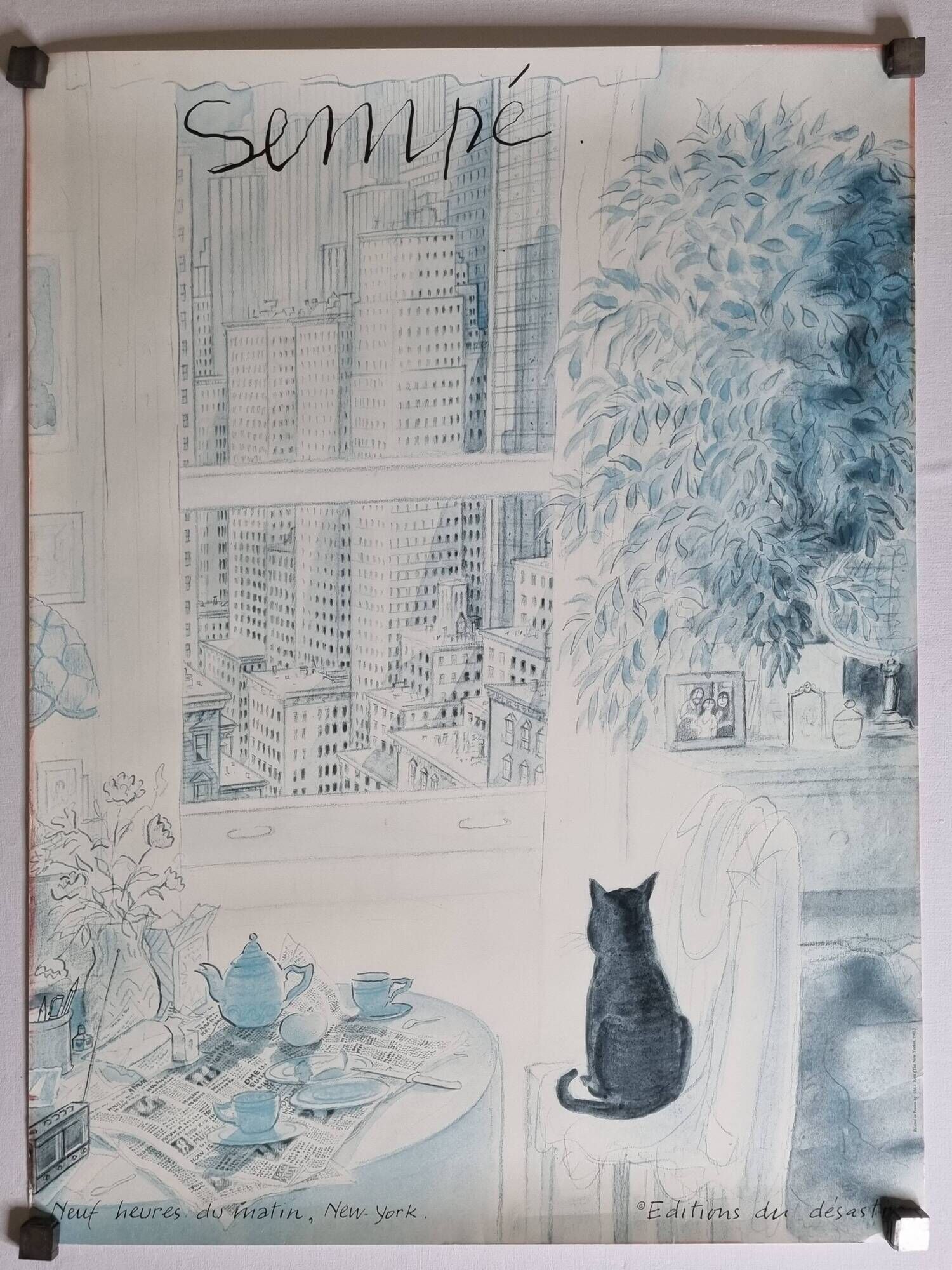 Poster after Sempé, Nine Hours of the Morning, The New Yorker, 80 x 60 cm