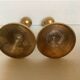Pair of Scandinavian brass tulip foot candlesticks