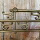 Vintage Wall Coat Rack Brass 7 Foldable Hooks #D748