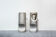 Pair of burnished aluminum lamps Italy 50s