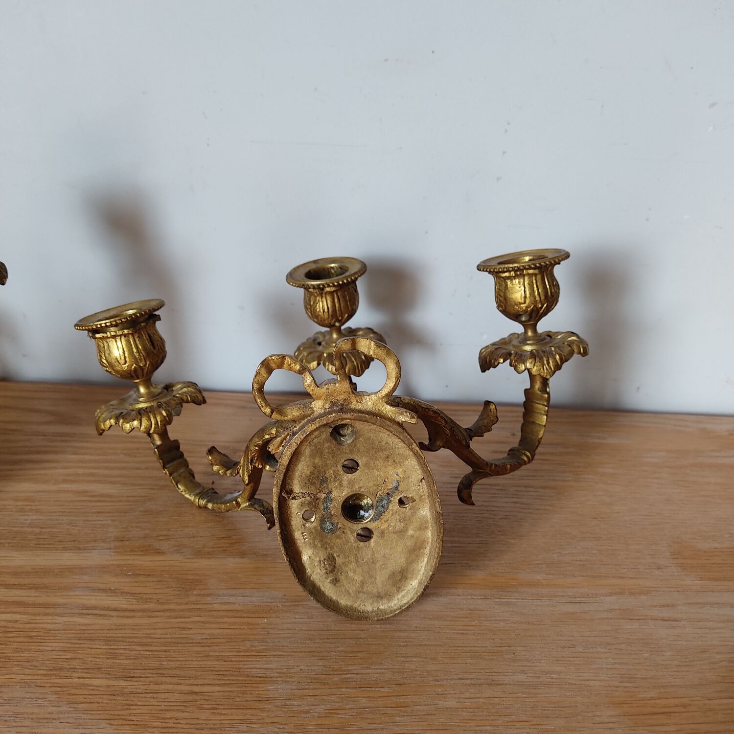Paire d'appliques en bronze doré
