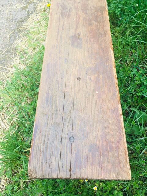 lot of 10 '30s bistro benches in pretty pattine fir