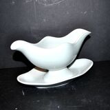 Antique sauceboat, blue-grey earthenware, niderviller niederweiler steingut 1900