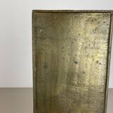 Hollywood Regency Solid 7.5kg Brass Brutalist Floral Umbrella Stand, Italy 1970s