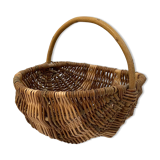 Old handmade basket in woven wicker