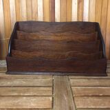 Mail holder 4 wooden boxes vintage office #a362