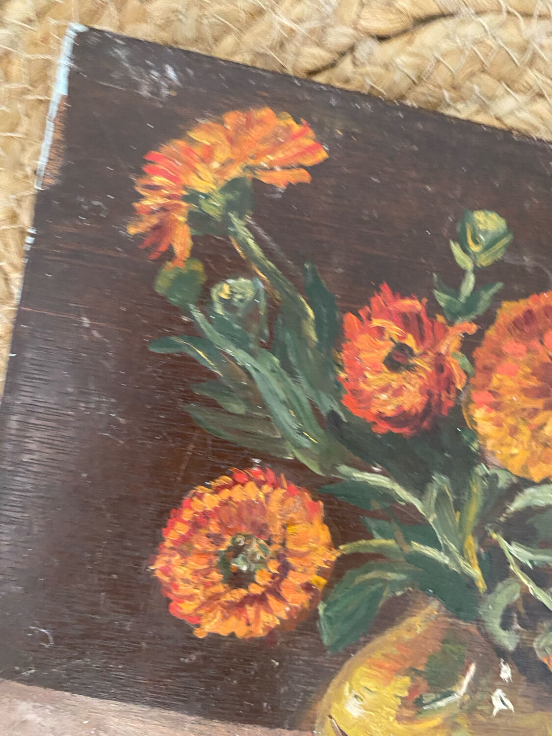 Still life "marigolds in a vase"