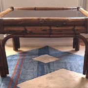 Bamboo and smoked glass coffee table,1960s