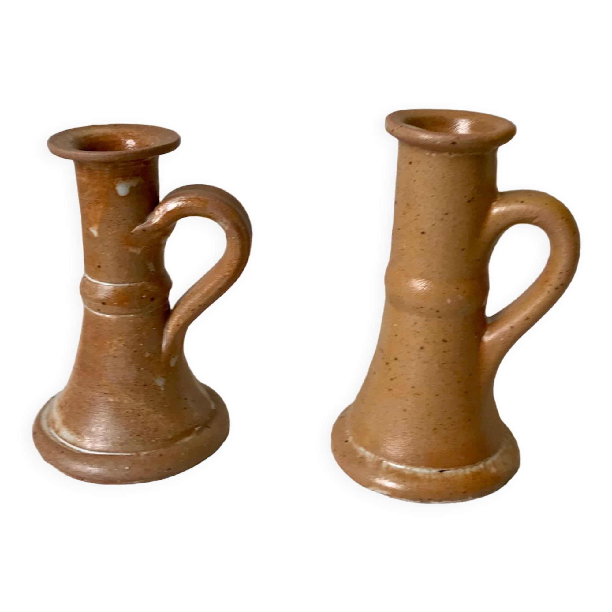 Pair of stoneware candlesticks 70s