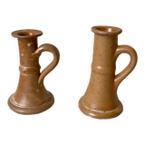 Pair of stoneware candlesticks 70s