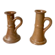 Pair of stoneware candlesticks 70s