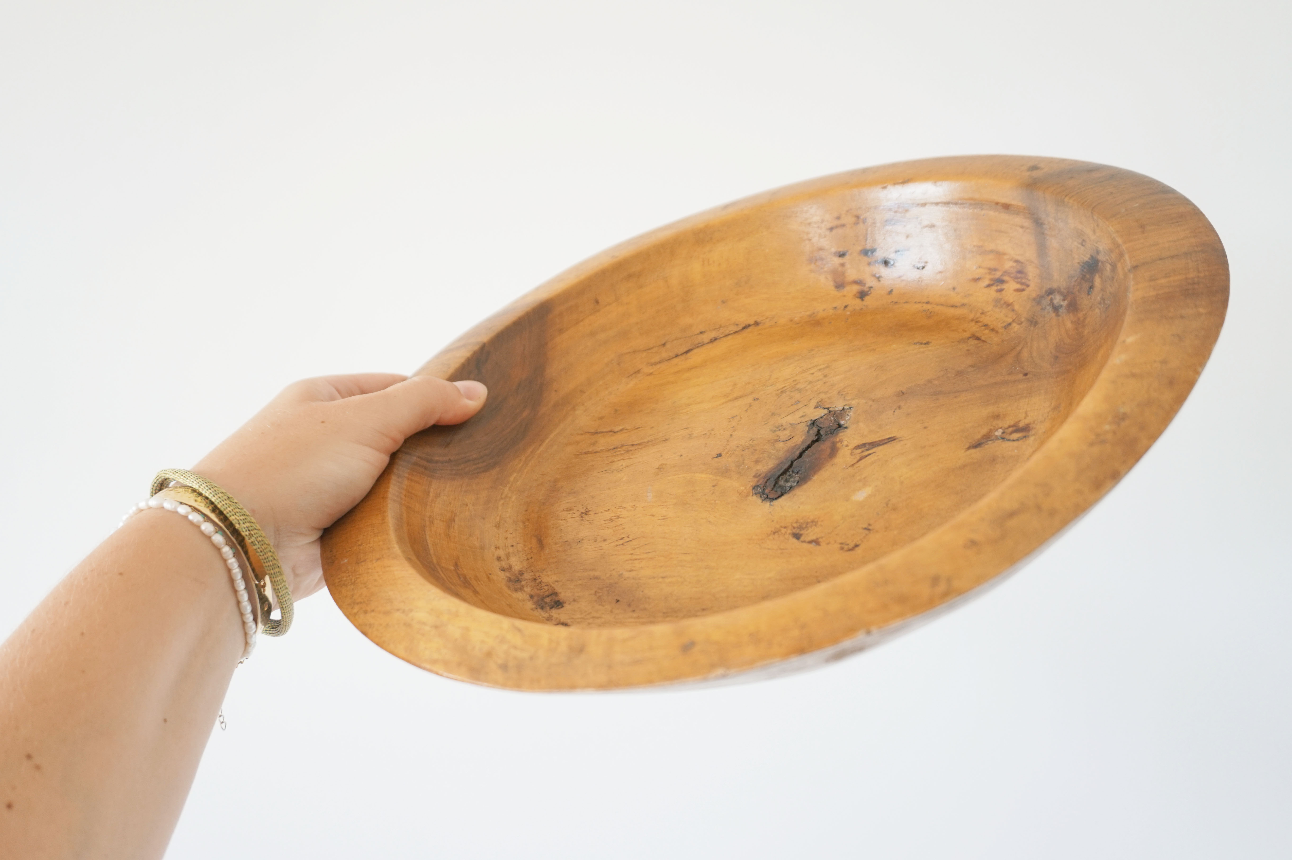 Brutalist solid wood dish