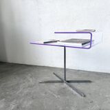 Transparent acrylic and chrome side table, 1970s design.