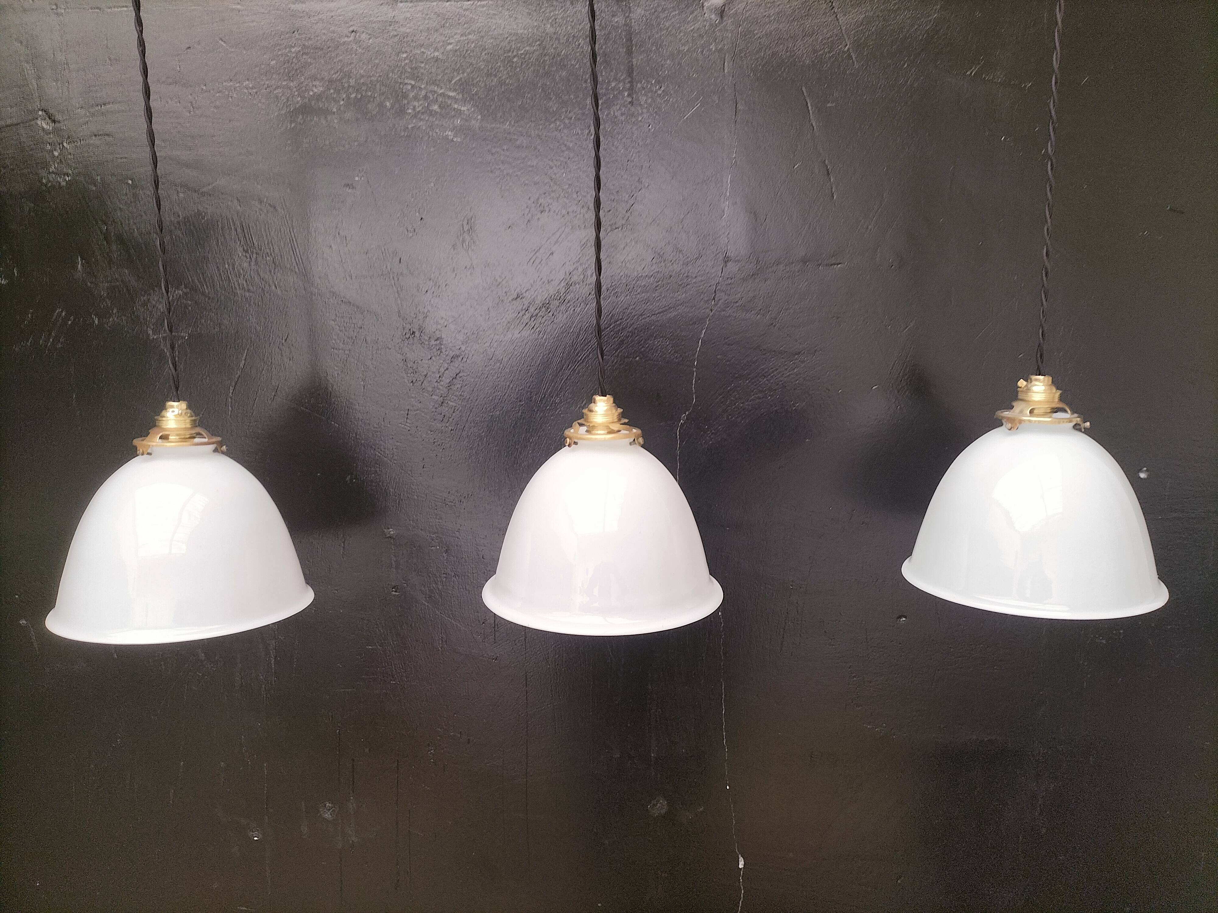 Opaline pendant lights