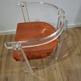 Set of 6 Acrylic and Chrome Chairs, Italy, 1970s