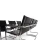 Matteo Grassi Set of 6 Visitor Chairs, Leather/Chrome Dining Chairs, 1970