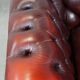 Original English Chesterfield sofa in red cowhide 2 seater