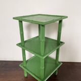 Table with 3 wood and bamboo trays