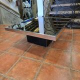 Chrome coffee table with smoked mirror top