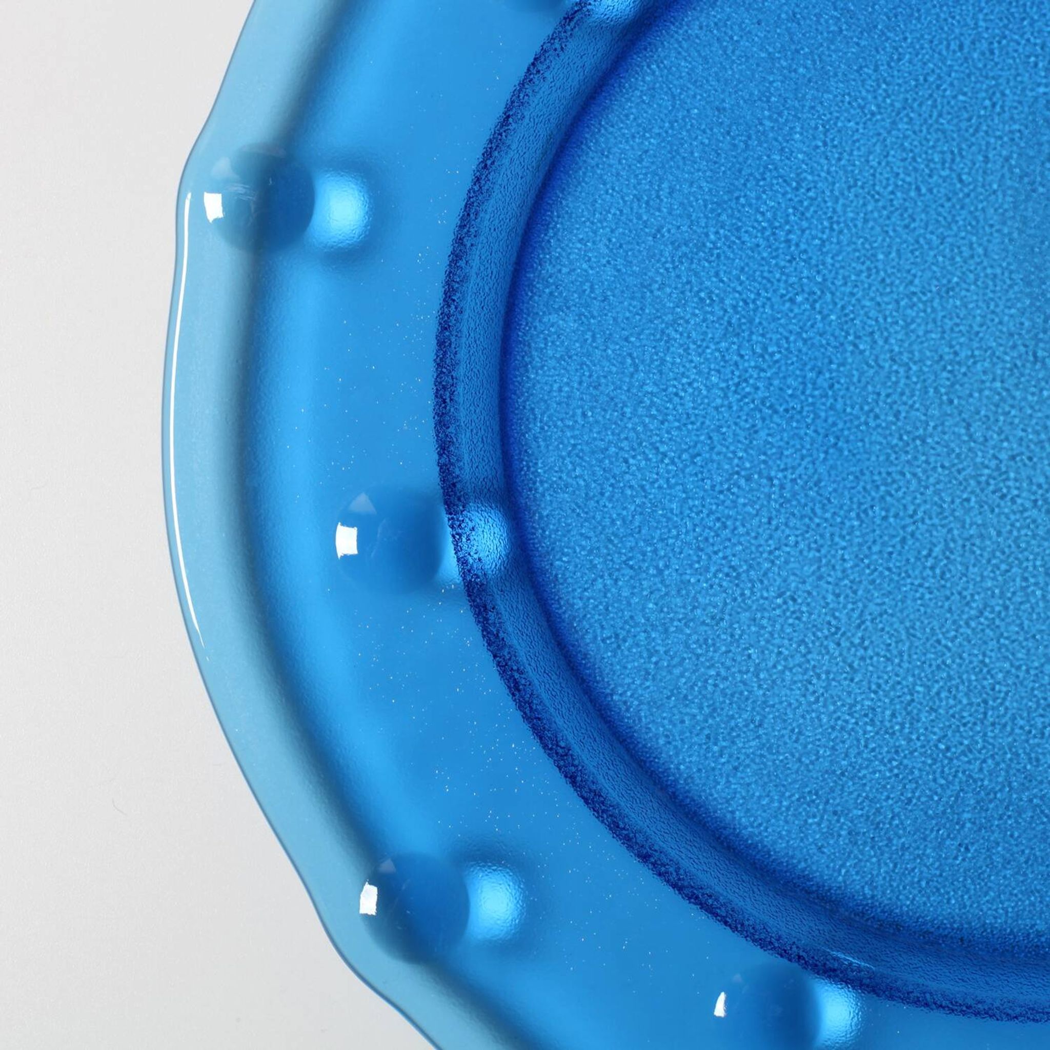 Vintage Cobalt Blue Glass Platter: Mid-Century Centerpiece, Borgonovo Italy