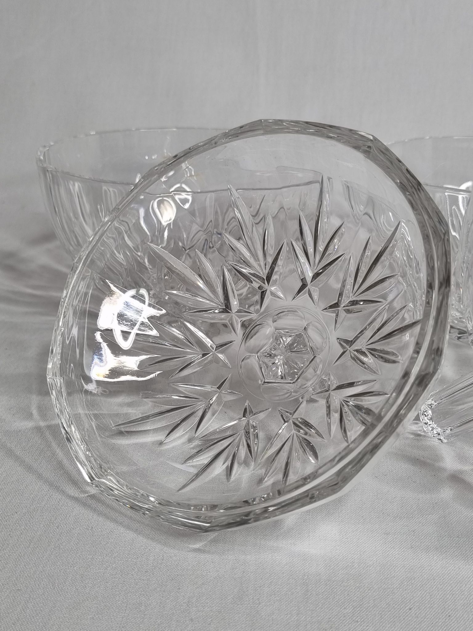 Pair of crystal candy boxes, Italy
