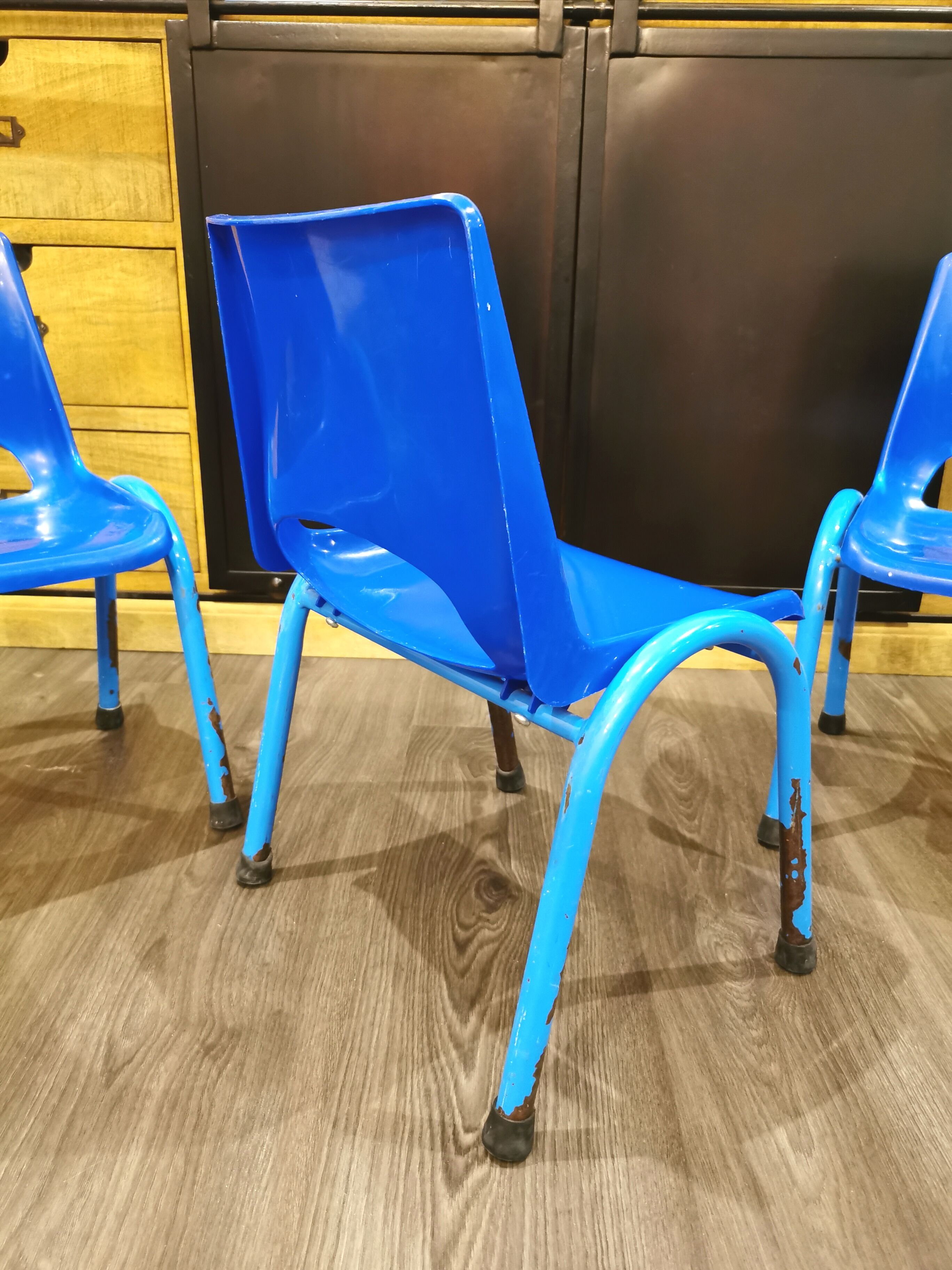 Set of 3 Kindergarten chair stamped RB