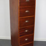 Dutch Industrial Mahogany Apothecary Cabinet, Mid-20th Century