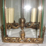 Corridor bronze & bevelled glass hanging lamp