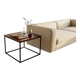 Table d'appoint minimaliste en bois & acier noir