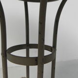 Steel garden table on cast iron base