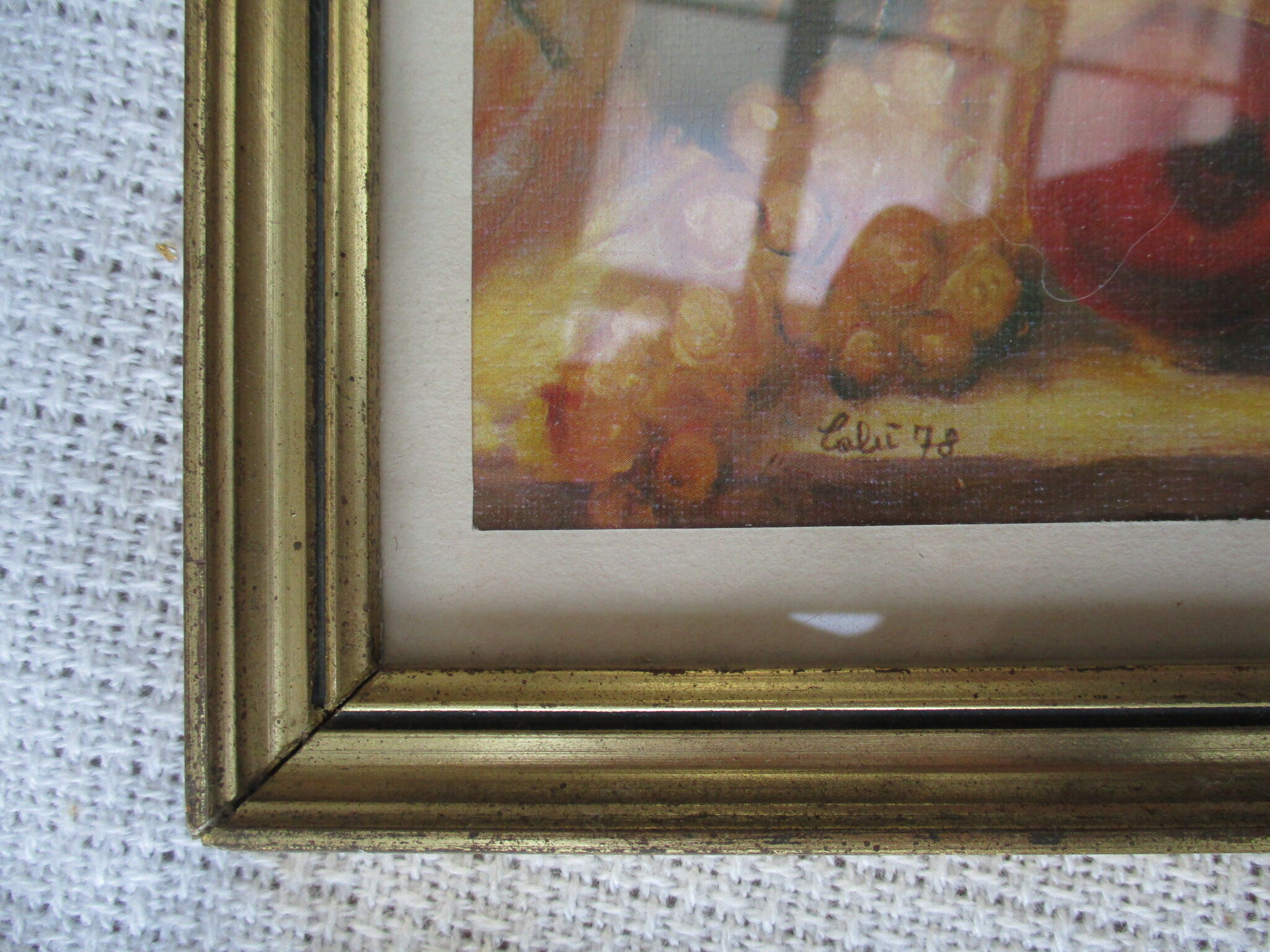 Cadre bois doré vintage 17 x 18
