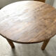 Brutalist round table in solid oak, 1950s.
