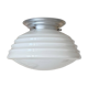 Round ceiling light, white opaline glass, antique lighting fixture