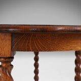Solid Oak Carved and Turned Side Table, France, ca. 1890