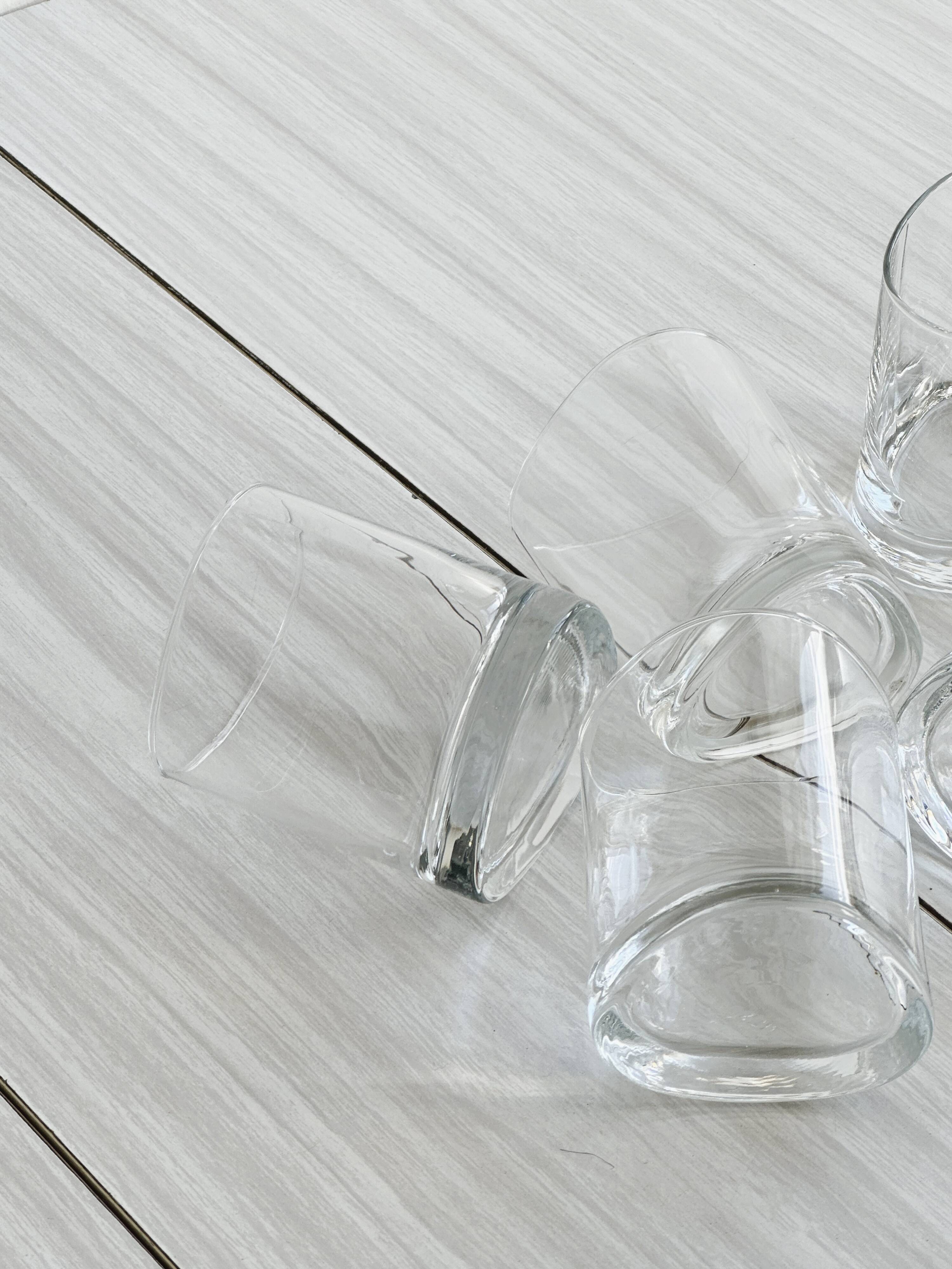 5 whiskey glasses - water.