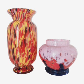 Set of 2 Scailmont glass vases