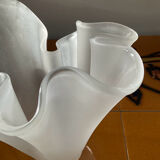 Vintage handkerchief vase in frosted glass