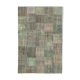 Handmade anatolian overdyed 197 cm x 298 cm grey patchwork carpet